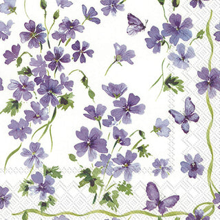 Boston International IHR 3-Ply Cocktail Beverage Paper Napkins, 5 x 5-Inches, Purple Spring