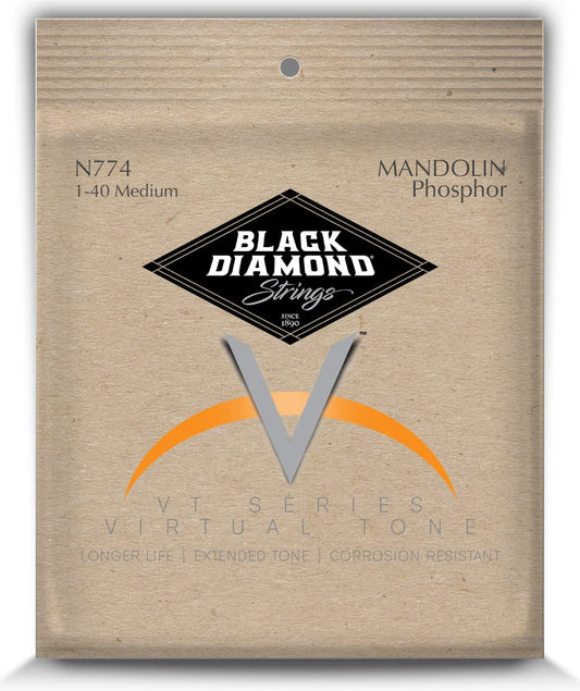 Black Diamond Strings® N774 Mandolin Phos Medium .011PM(2).015PM(2).026PBM(2).040PBM(2)