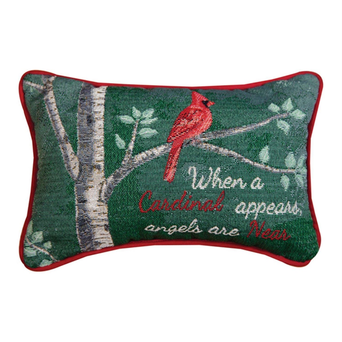 Manual Woodworker Pillow-When A Cardinal Appears Angels are Near (12.5" x 8.5")