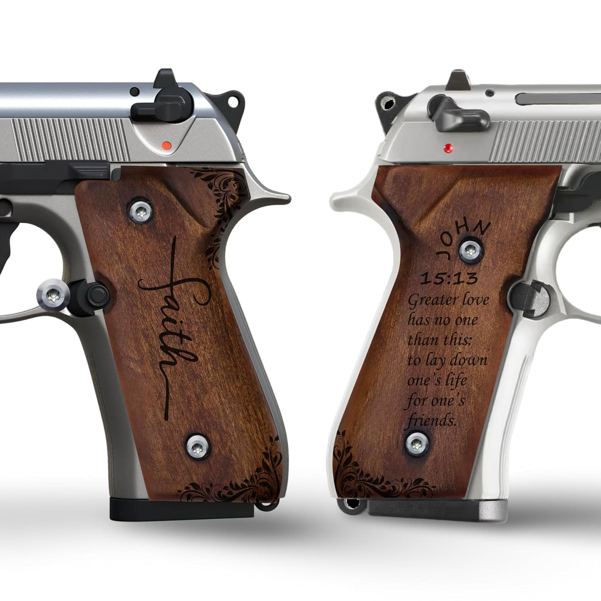 Zib Grips Gun Grip, JOHN 15-13, Walnut