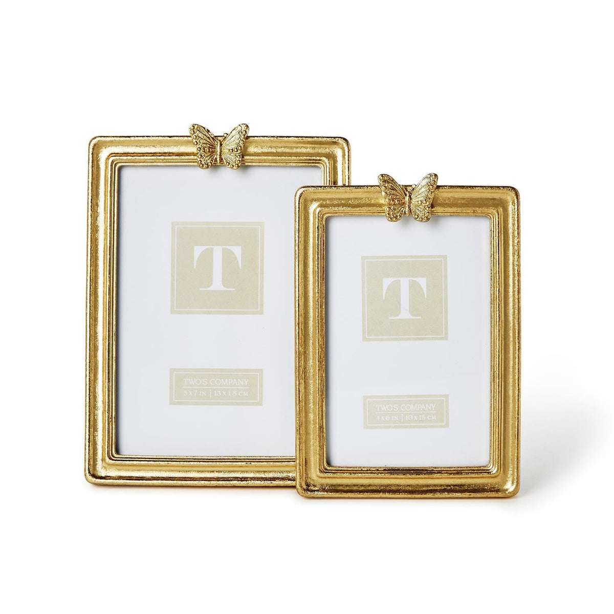 Two's Company Picture Frame, 4x6 inches, Gold