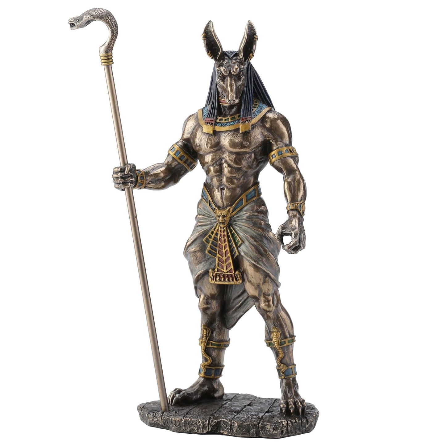 Unicorn Studio Veronese Design Anubis Holding Cobra Head Scepter Statue