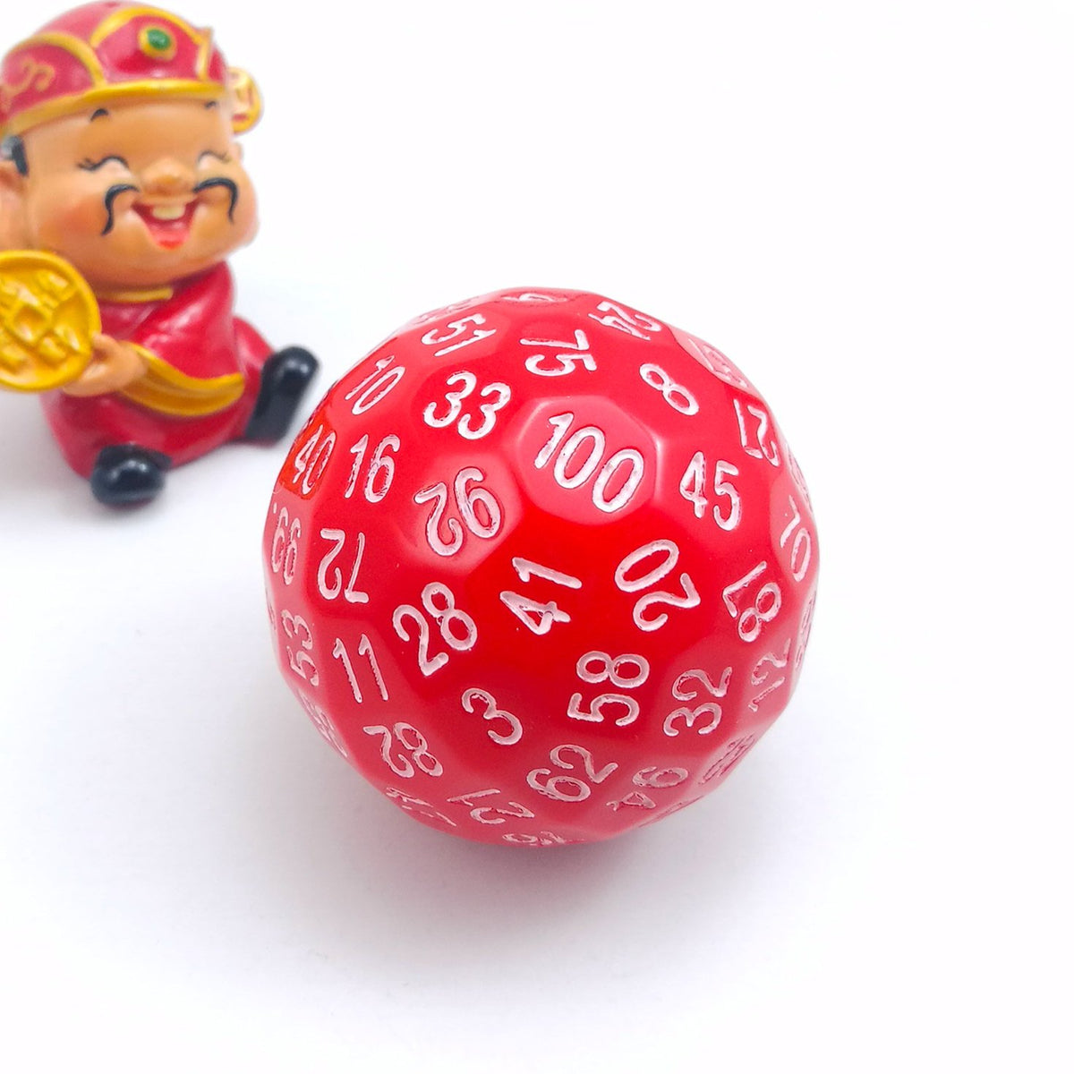Bescon Polyhedral Dice 100 Sides Dice, D100 die, 100 Sided Cube, D100 Game Dice, 100-Sided Cube of Red Color