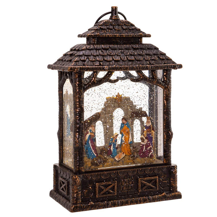 Kurt S. Adler Kurt Adler 11-Inch Battery-Operated LED Nativity Scene Water Lantern, Multi