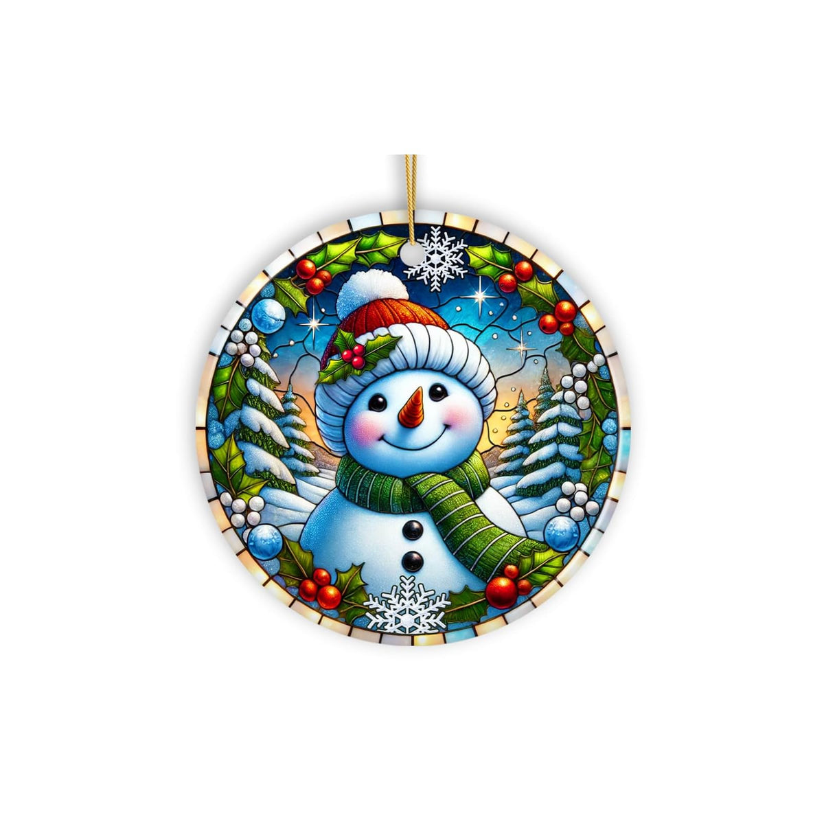 OrnamentallyYou Hanging Ornament, Frosty and Holly Snowman Ornament, Gift and De