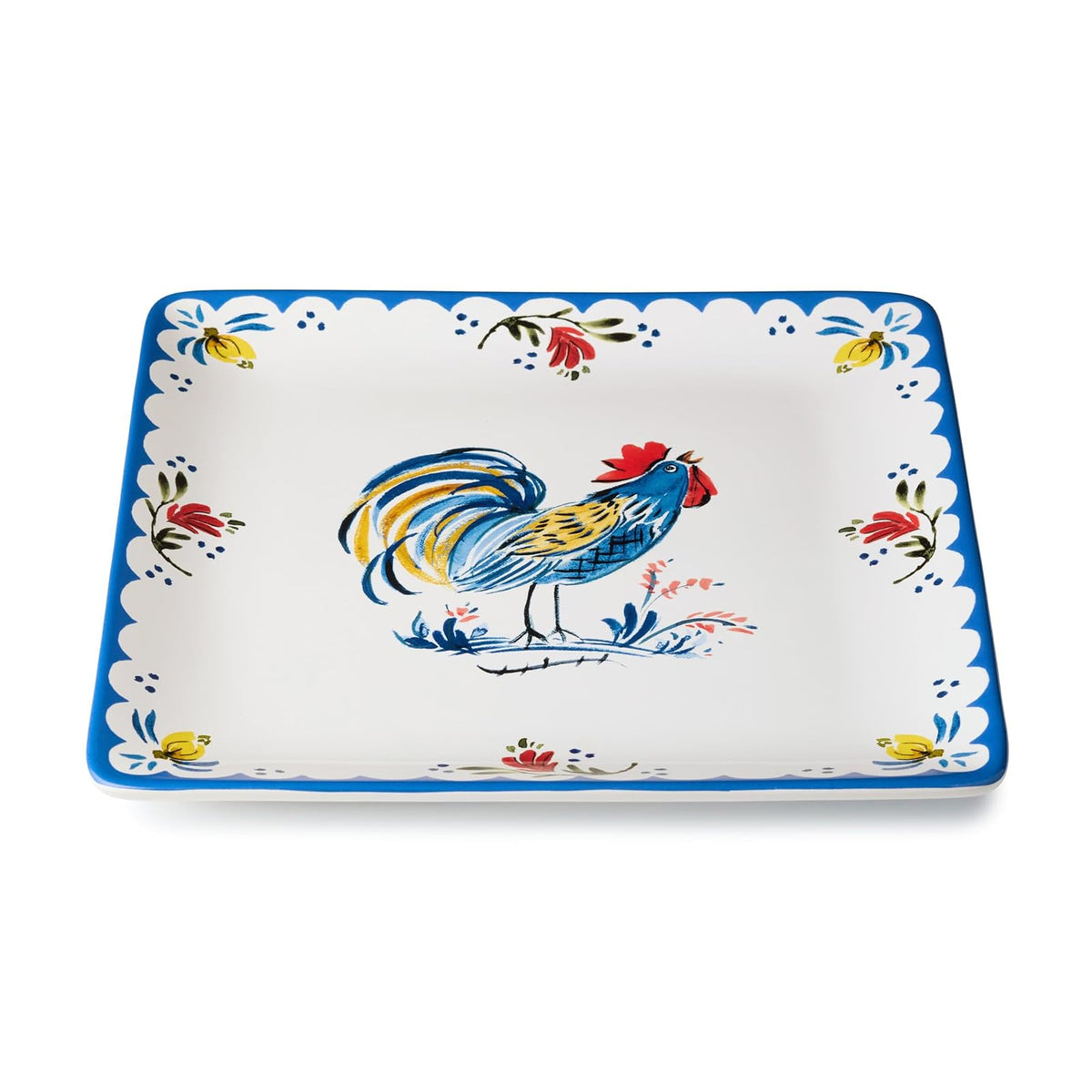 Certified International Dishware Plate, 12.5 inches, Red, Gold, Blue, Natural