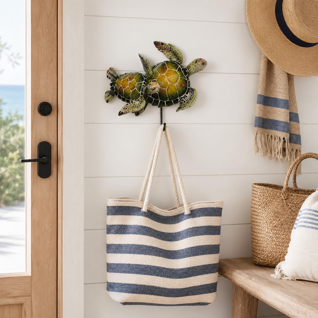 Comfy Hour Ocean Voyage with Sea Turtles Collection 5" Turtle Coastal Ocean Theme Decorative Wall Hanger, Polyresin