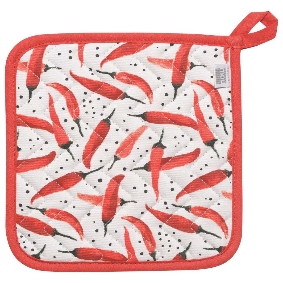 Now Designs Pot Holder, 8", Red & White