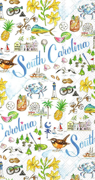 Boston International Rosanne Beck State Collection IHR 3-Ply Guest Towel Buffet Paper Napkins, 16-Count, South Carolina (BF033500)