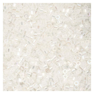 John Bead Craft Bead, Size 11, Transparent White Opal AB