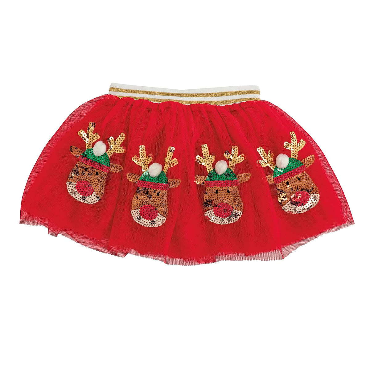 Mud Pie Skirt, Red, Kids Christmas Reindeer Christmas Tutu