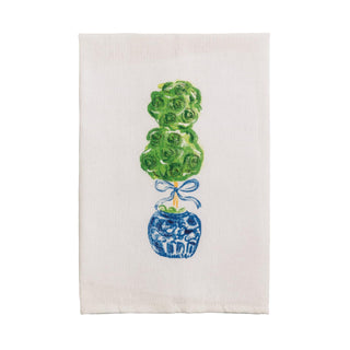 Mud Pie Towel, 21" x 14", Green Single Topiary