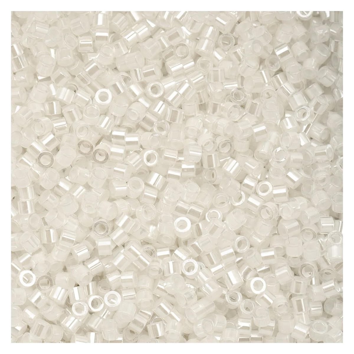 John Bead Craft Bead, Size 11, White AB Lined