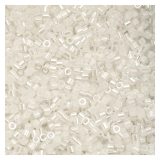 John Bead Craft Bead, Size 11, White AB Lined