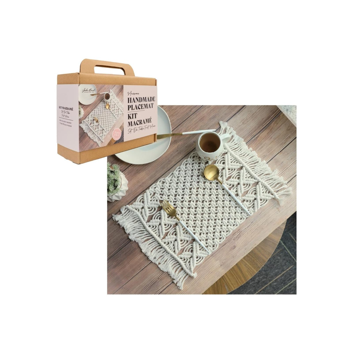 John Bead Art Craft Kit, Macrame Handmade Placemat