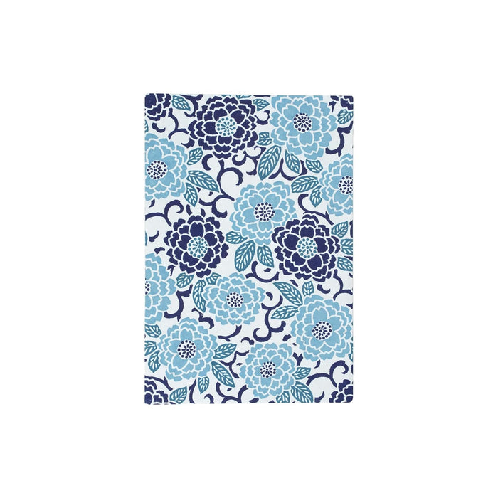 Kuretake Blank Book, Floral pattern: light blue