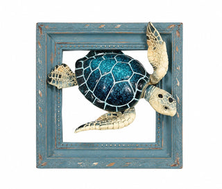 Comfy Hour Ocean Voyage with Sea Turtles Collection 6" Turtle Coastal Ocean Theme 3D Wall Decorative Frame, Polyresin