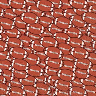 Boston International IHR 3-Ply Paper Napkins, 20-Count Cocktail Size, Football Red Brown