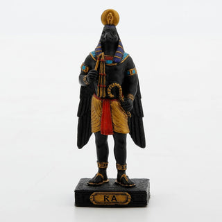 Unicorn Studio Veronese Design 3 1/2" Tall Egyptian Gods Miniature Collectible Resin Figurine (Ra, Multicolor)