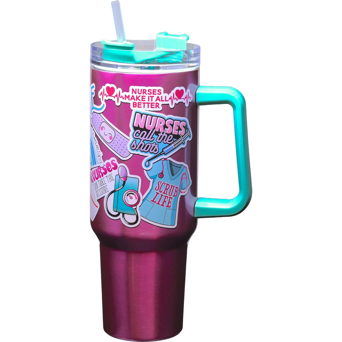 Spoontiques Drinking Cup, 40 Ounces, Nurse Sticker Art