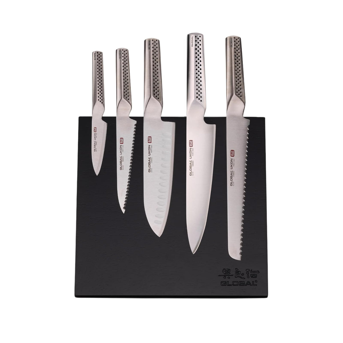 Global Knife Block Set, Medium, Rubberwood