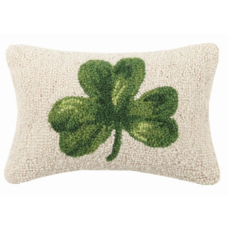 Peking Handicraft Irish Green Shamrock Clover Hooked Wool Pillow Ð 8Ó x 12Ó