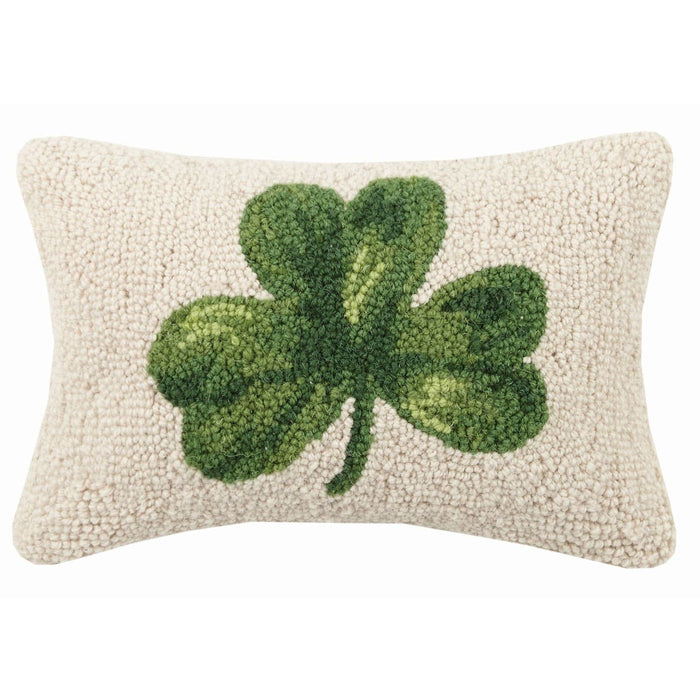 Peking Handicraft Irish Green Shamrock Clover Hooked Wool Pillow Ð 8Ó x 12Ó