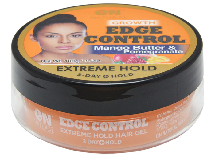 R&R Corp. On Natural Edge Control Extreme Hold-Mango Butter and Pomegranate (3.4oz)