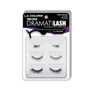 L.A. COLORS False Eyelash, 3 pair (Pack of 1), Black