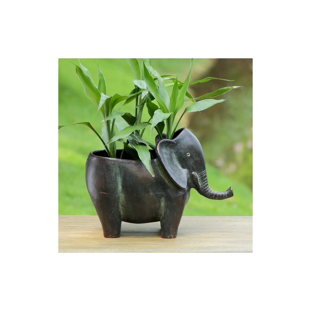 SPI Planter, 8.5"H x 12"W x 7.5"D, Dark Bronze