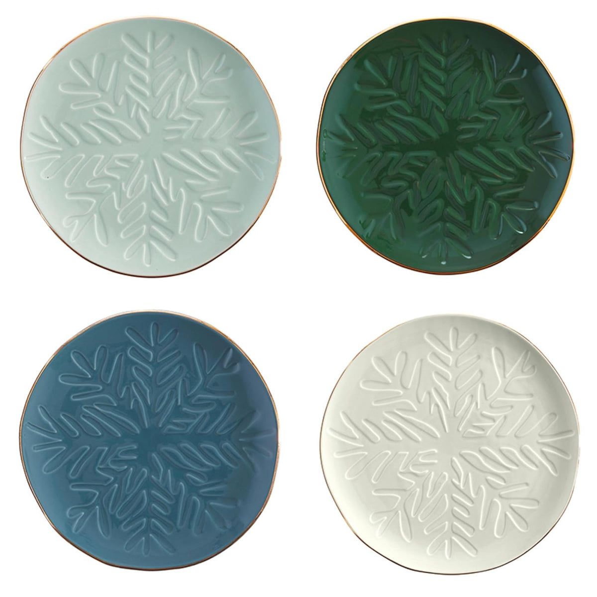 Santa Barbara Design Studio Dishware Plate, 6" Diameter, Blue Snowflake