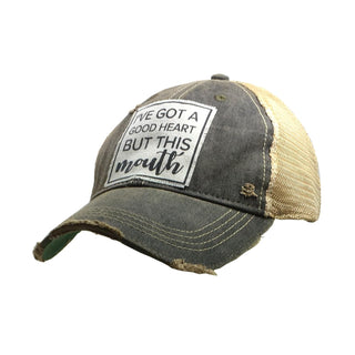 VINTAGE LIFE Hat, Black Distressed, Snapback