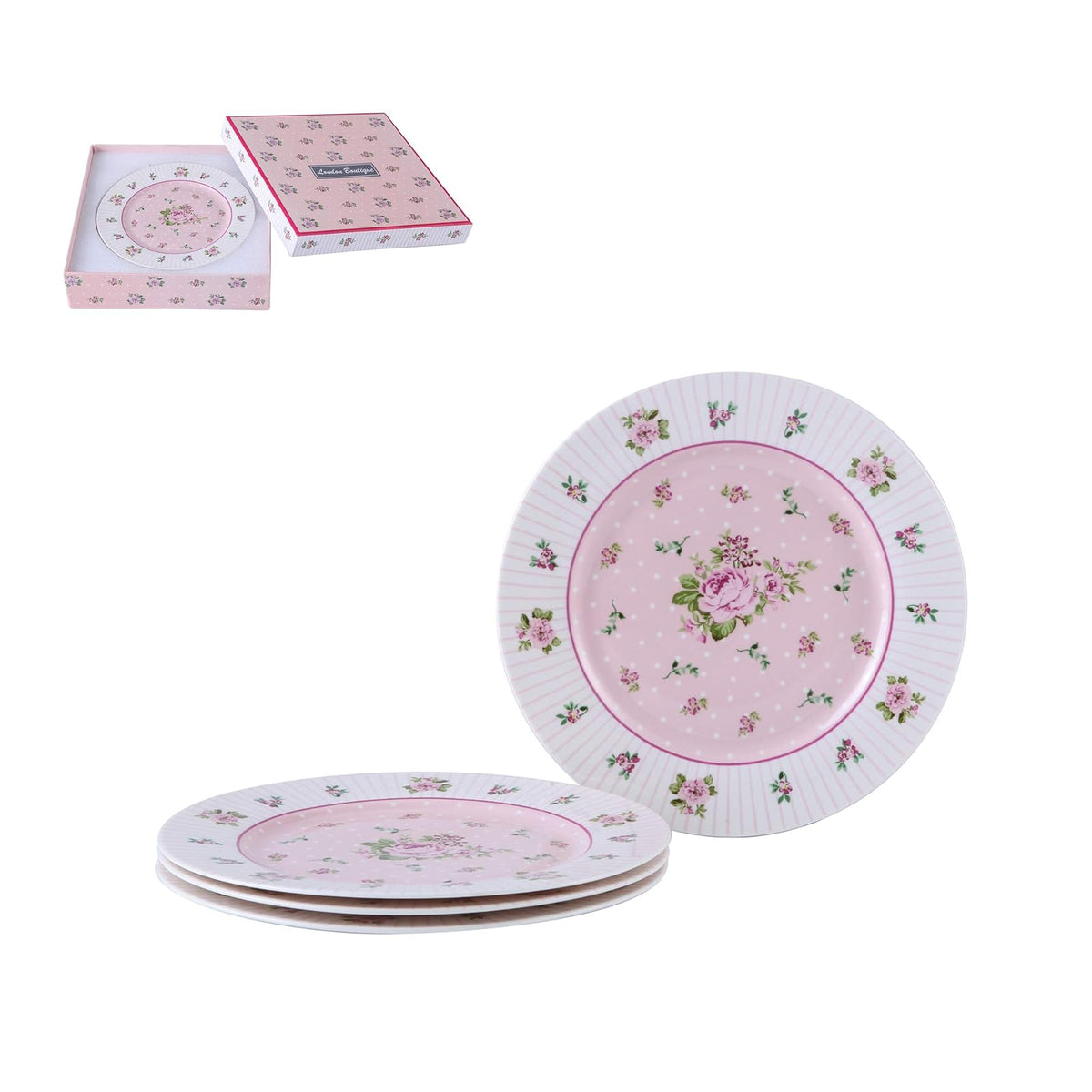 London Boutique Dishware Plate, 7.5 inch, Rose Pink