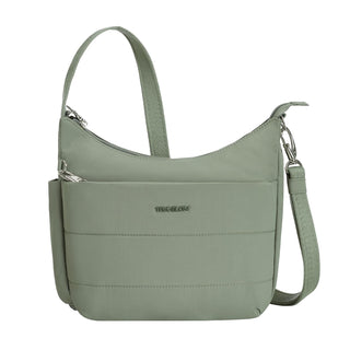 Travelon Handbag, 8"H(center) x 9.75"H(wing) x 11W x 3"D, Moss