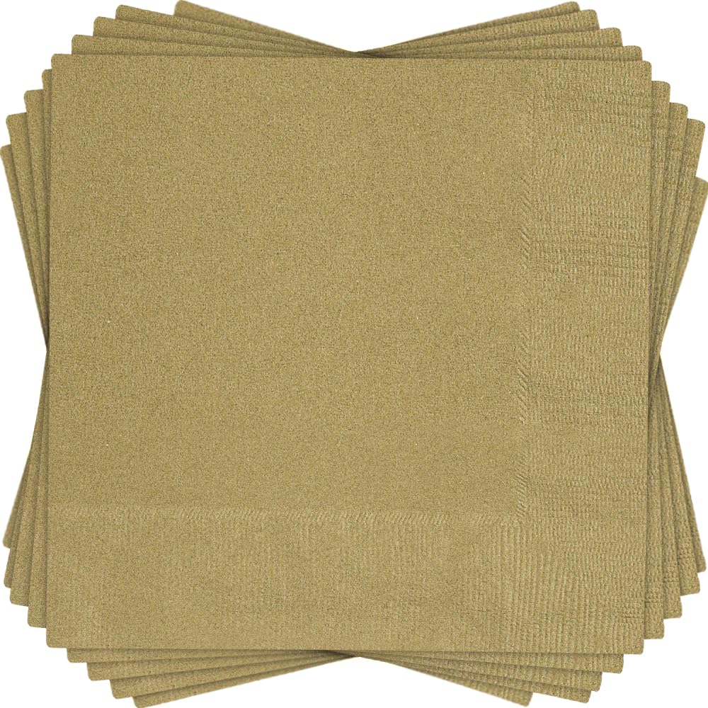 Unique Industries Gold Beverage Napkins, 20ct