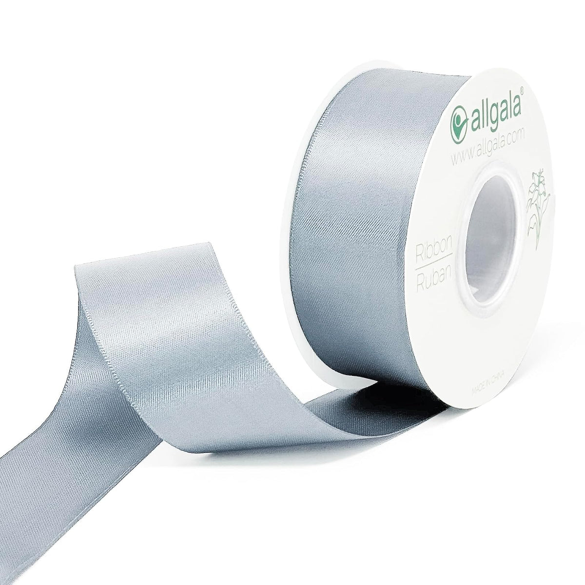 allgala Decorative Ribbon Trim, 1.5"x25 yd, Silver