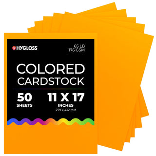 Hygloss Card Stock, 11 x 17 Inch, Light Orange