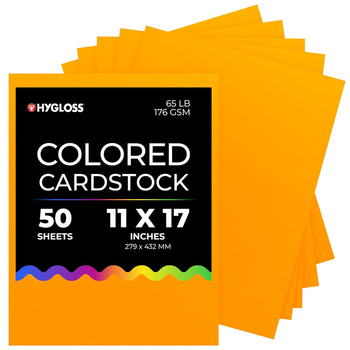 Hygloss Card Stock, 11 x 17 Inch, Light Orange