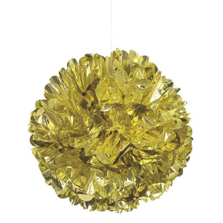 Unique Industries Unique Puff Tissue Paper Balls, Metallic Gold 16'', 1 Ct.