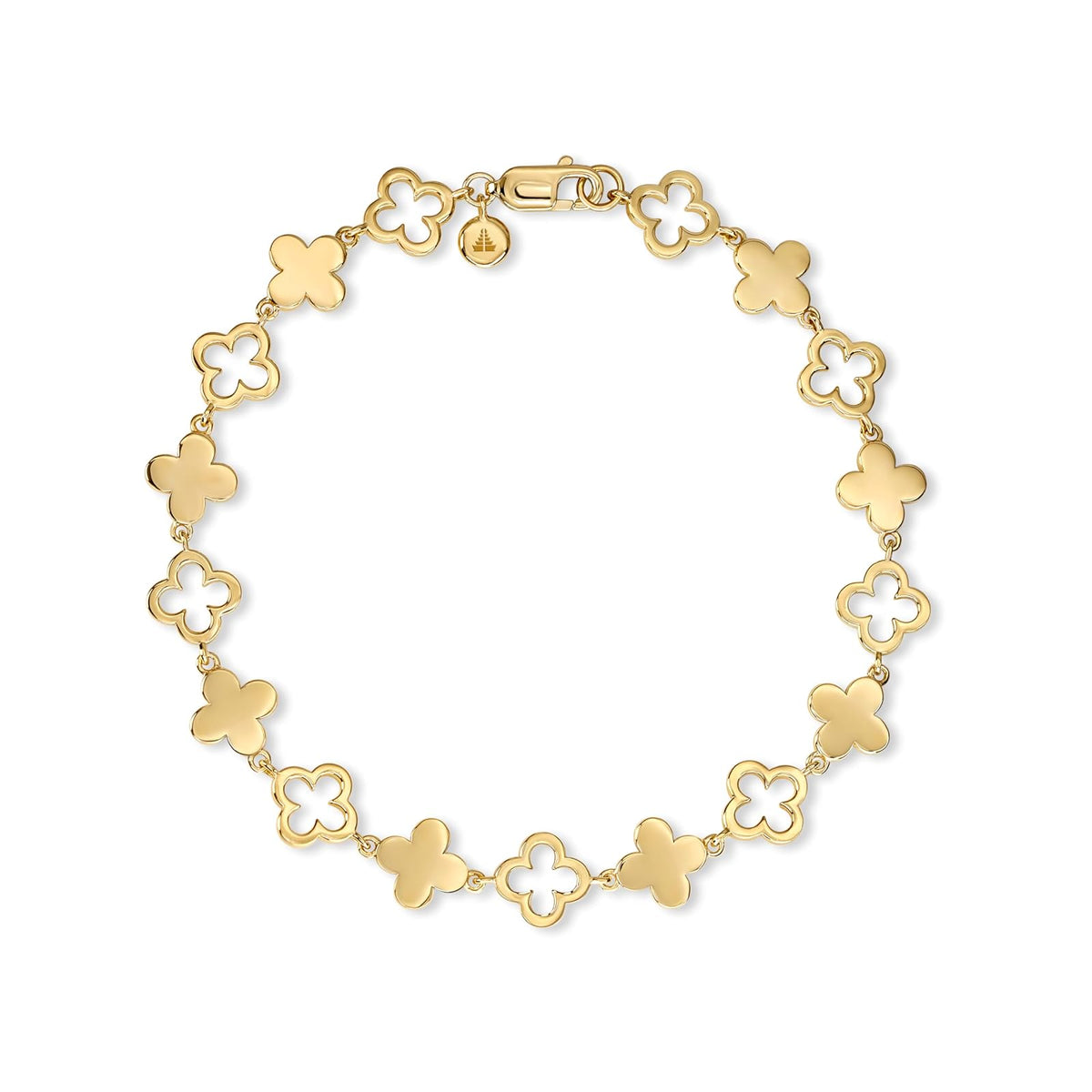 DEVATA Bracelet, M/7.5 inch, Gold Plated/Clover Chain CRL8835CL