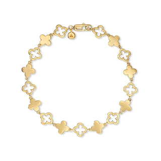 DEVATA Bracelet, M/7.5 inch, Gold Plated/Clover Chain CRL8835CL