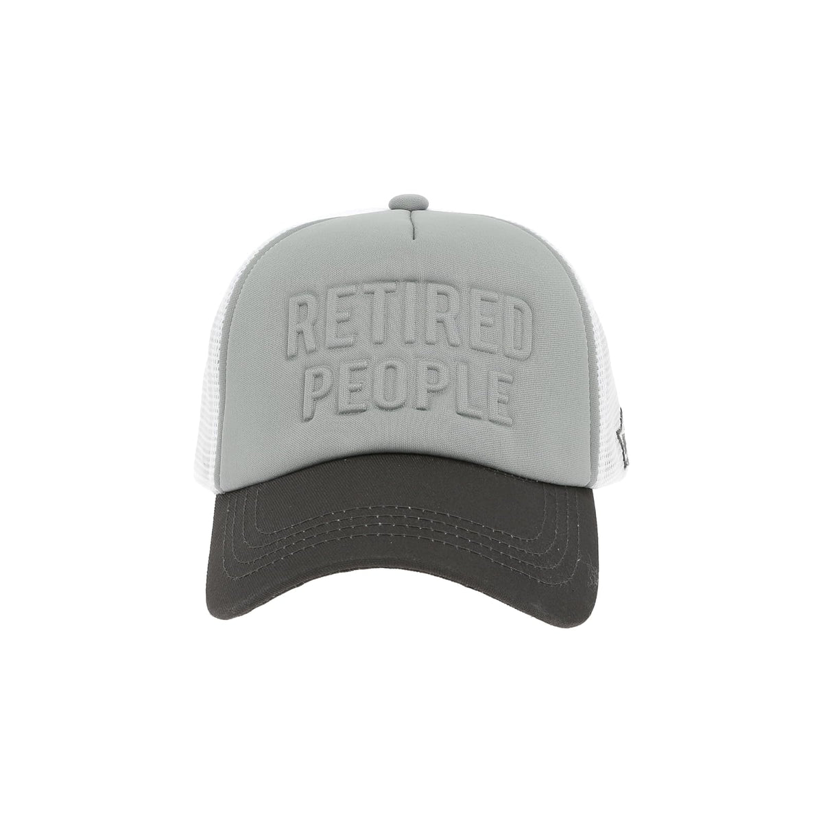Pavilion Gift Company Hat, Gray & White, Retired People - Trucker Mesh Hat Baseb