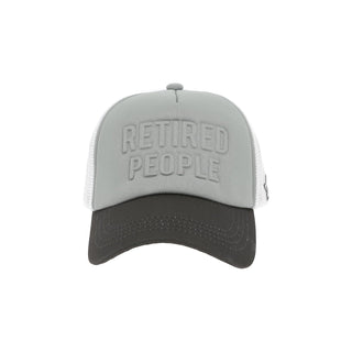 Pavilion Gift Company Hat, Gray & White, Retired People - Trucker Mesh Hat Baseb