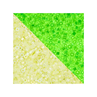 John Bead Craft Bead, Size 11, Yellow Neon Glow in Dark AB