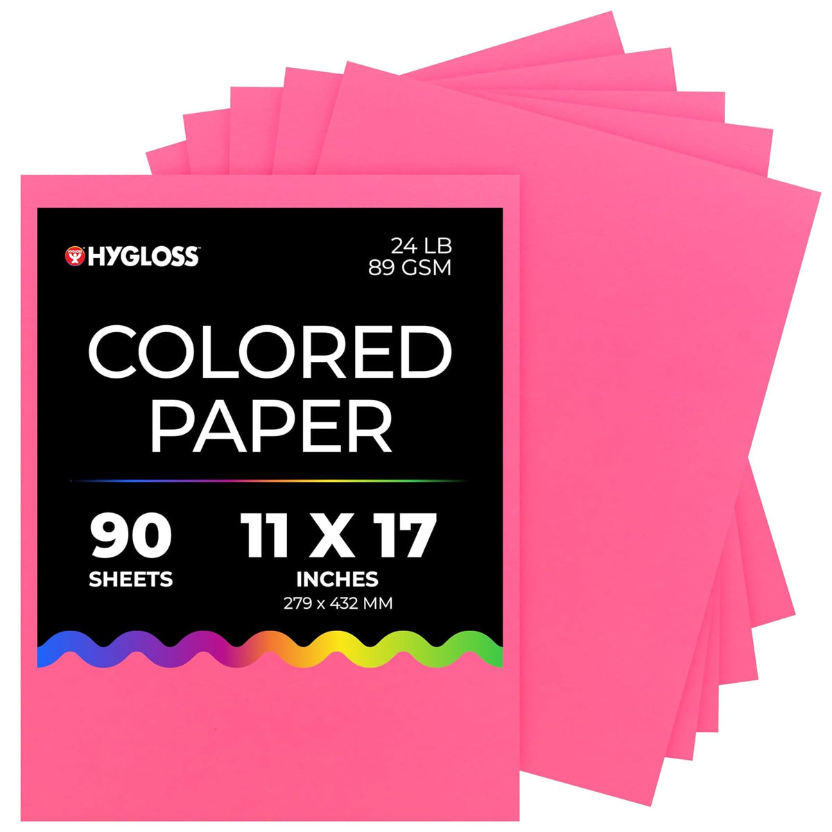 Hygloss Print Copy Paper, 11 x 17 Inch, Pink