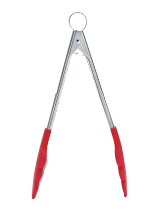 Browne & Co Cuisipro 9-1/2-Inch Silicone Tongs with Teeth, Red
