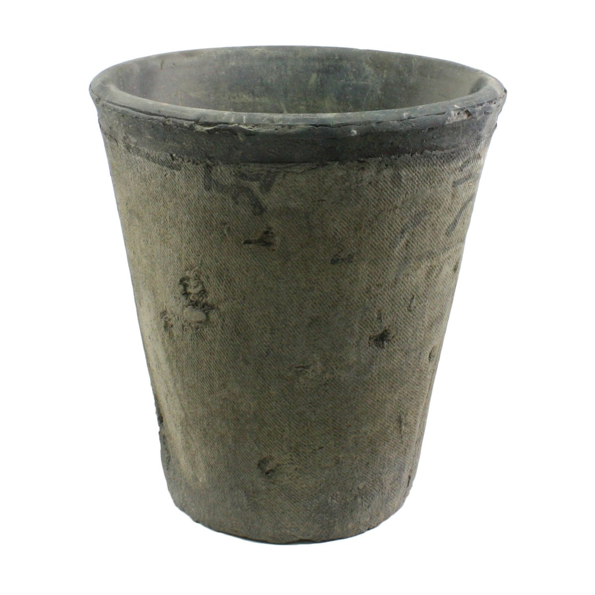 HomArt Rustic Terra Cotta Rose Pot, Large, Moss Grey, 1-Count