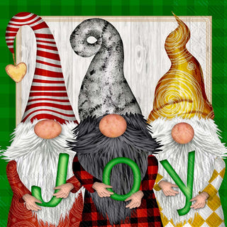 Boston International IHR 3-Ply Paper Napkins, 20-Count Lunch Size, Gnome Joy
