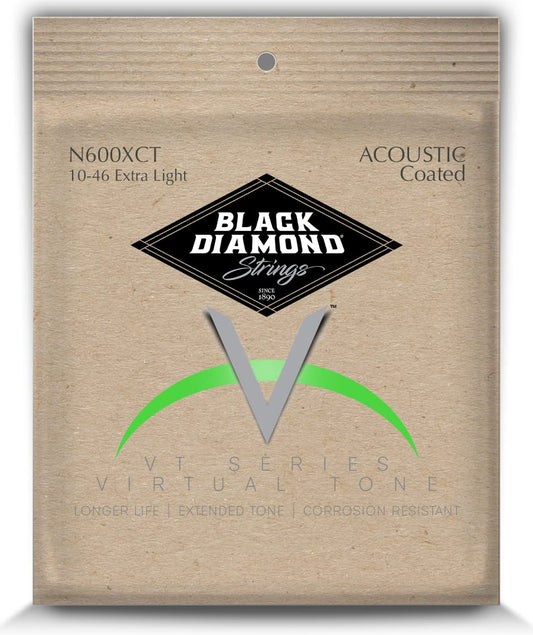 Black Diamond Strings® N600XLCT Acoustic Clear Coated Phos XL .010P.014P.022PB.030PB.038PB.046PB