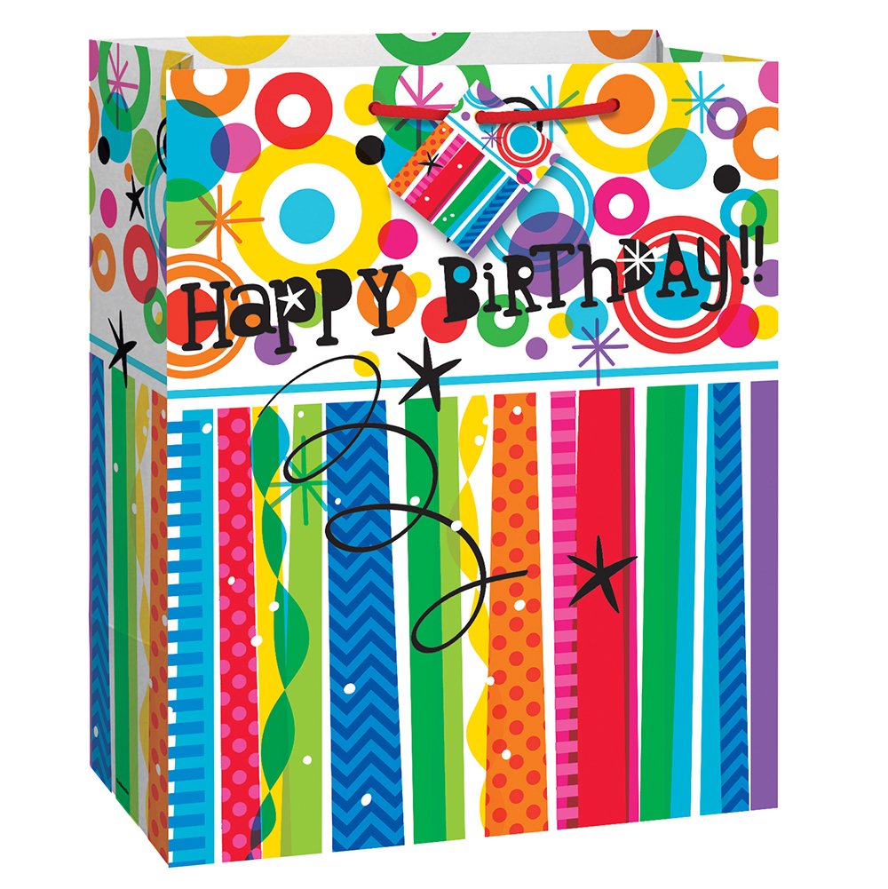 Unique Gift Wrap, 1 Count (Pack of 1), Mod Rainbow